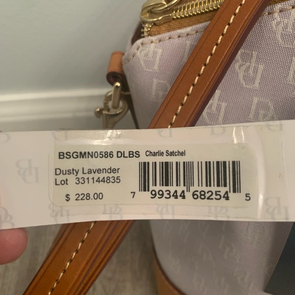DOONEY & BOURKE CHARLIE Crossbody SATCHEL Signature Lavender NWT - Picture 3 of 8